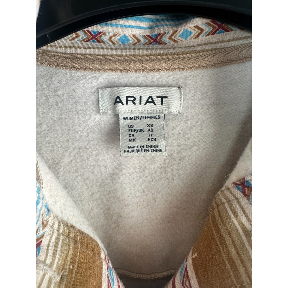 Ariat Hometown Sweatshirt Fallon Serape Print Henley Pullover XS Aztec Western - Picture 7 of 10